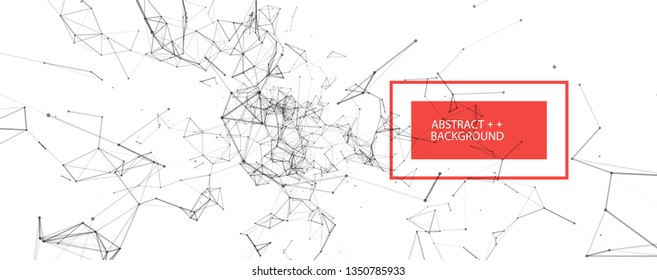 Abstract polygonal vector background with connecting dots and lines. Digital data visualization.