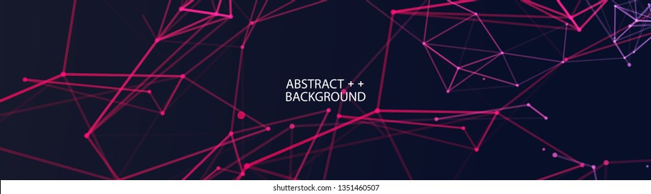 Abstract polygonal vector background with connecting dots and lines. Digital data visualization.