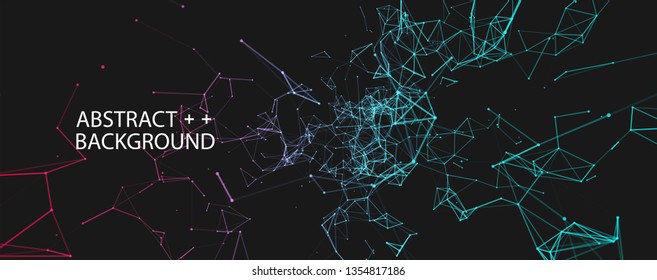 Abstract polygonal vector background with connecting dots and lines. Digital data visualization.