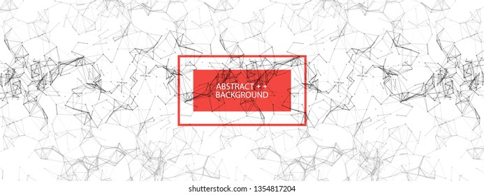 Abstract polygonal vector background with connecting dots and lines. Digital data visualization.
