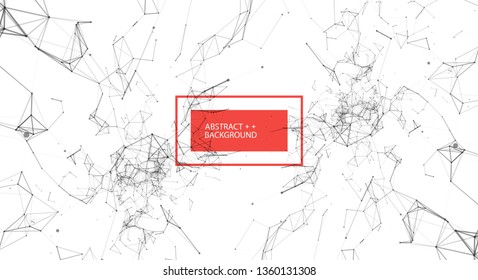 Abstract polygonal vector background with connecting dots and lines. Digital data visualization.