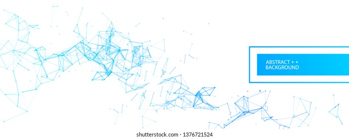 Abstract polygonal vector background with connecting dots and lines. Digital data visualization.