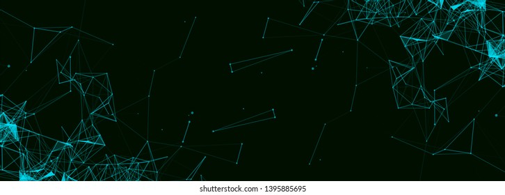 Abstract polygonal vector background with connecting dots and lines. Digital data visualization.