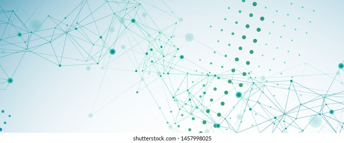 Abstract polygonal vector background with connecting dots and lines. Digital data visualization.