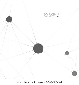 Abstract polygonal vector background with connection structure. Design for technology.