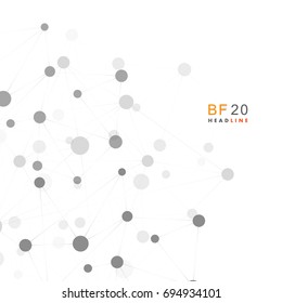 Abstract polygonal vector background with connection structure. Design for technology.