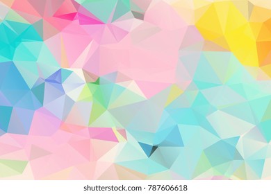 Abstract polygonal vector background. Background consisted of hexagon and rectangle elements. Multi-color geometric low poly style. Polygonal template design for your artwork.