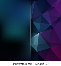 Abstract polygonal vector background. Dark blue geometric vector illustration. Creative design template. Abstract vector background for use in design