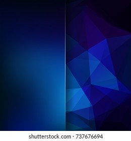 Abstract polygonal vector background. Dark blue geometric vector illustration. Creative design template. Abstract vector background for use in design