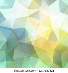 Abstract polygonal vector background. Geometric vector illustration. Creative design template. Pastel green, yellow, white colors.