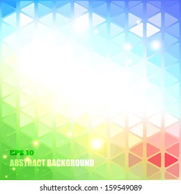 Abstract polygonal vector background. Summer colors.