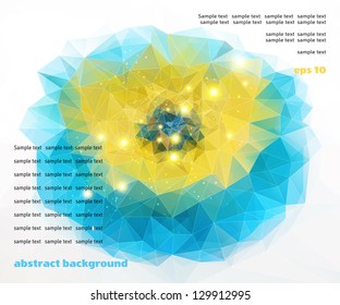 Abstract polygonal vector background  that reminds a flower. Place for your text.