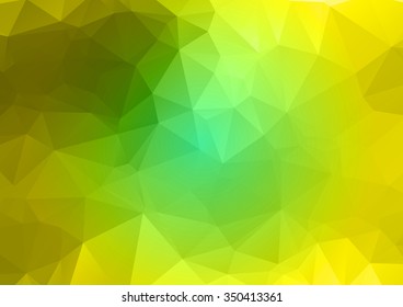 Abstract polygonal vector background.Yellow and green geometric low poly illustration. Creative design template.Abstract Background using Brazil flag colors 2016.