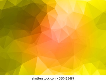 Abstract polygonal vector background.Yellow and orange geometric low poly illustration. Creative design template.