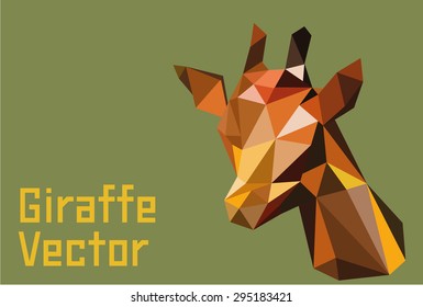 Abstract polygonal vector illustration. Portrait of giraffe.