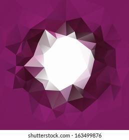Abstract polygonal violet vector frame, eps 10. 