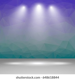 Abstract polygonal wall on background. Geometric mosaic of triangles. Vector illustration