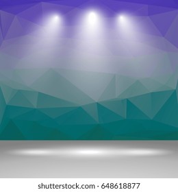 Abstract polygonal wall on background. Geometric mosaic of triangles. Vector illustration