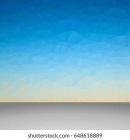 Abstract polygonal wall on background. Geometric mosaic of triangles. Vector illustration