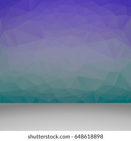 Abstract polygonal wall on background. Geometric mosaic of triangles. Vector illustration