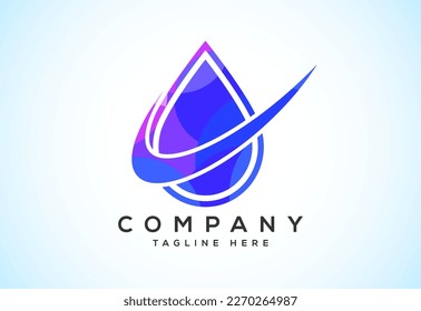 Abstract polygonal water drop logo sign symbol. Low poly water drop Logo. Geometric triangle shapes