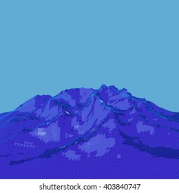 Abstract polygonal water surface background. Vector illustration.