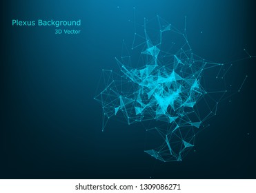 Abstract Polygonal White Background with Low Poly Connecting Dots and Lines - Connection Structure - Futuristic HUD Background
