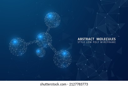 Resumen de moléculas de armazón poligonal. Antecedentes de células genéticas de la ciencia. Concepto gráfico para su diseño