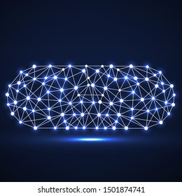 Abstract polygonal wireframe of pill capsule, vector illustration