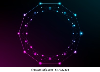 Abstract polygon(purple-blue,pattern)