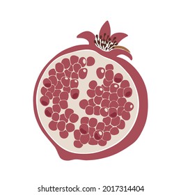 Abstracto de frutos granados, elemento granado boho ilustración vectorial aislada, arte de frutas tropicales de verano