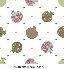 Abstract pomegranate vector seamless pattern.