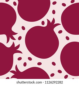 Abstract pomegranates and grains Rosh Hashanah theme line art in seamless pattern on a bright background