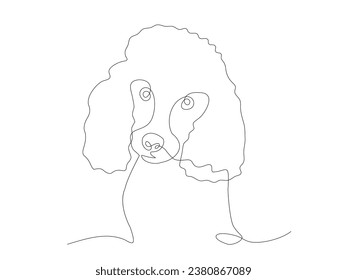 Abstract poodle continuous one line art drawing