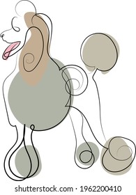 
abstract poodle with gray spots on a white background vector