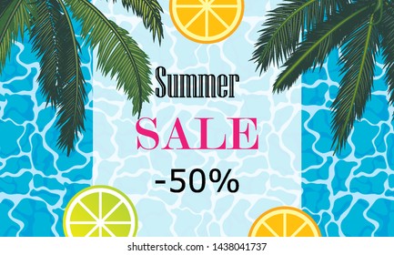 Abstract pool background for the summer sale, vector art illustration.