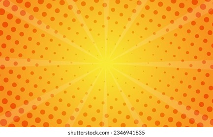 abstract pop art background in bright yellow and retro. comic pattern cartoon style with starbust and halftone pattern. sunburst vector illustration ideal for comic text, wallpapers, designs and more