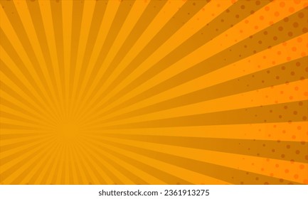 abstract pop art background in bright yellow and retro. comic pattern cartoon style with starbust and halftone pattern. sunburst vector illustration ideal for comic text, wallpapers, designs and more.