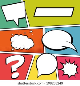 abstract pop art background with special objects