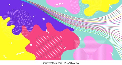 Abstract pop art background with wave pattern. Vector pattern. Color wave template and presentation design