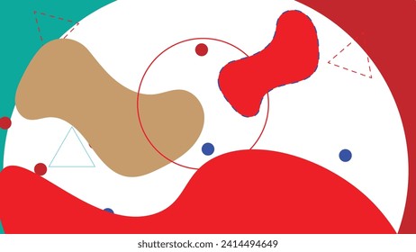 Abstract pop art background with wave patterns and twisting dots. Vector pattern. Color wave template and presentation design 90s 80s.