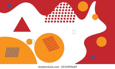 Abstract pop art background with wave patterns and twisting dots. Vector pattern. Color wave template and presentation design 90s 80s.