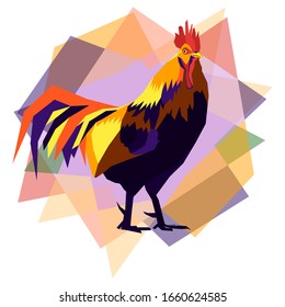 Abstract pop art chicken form background