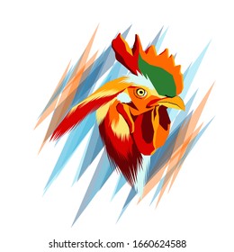 Abstract pop art chicken head shape background