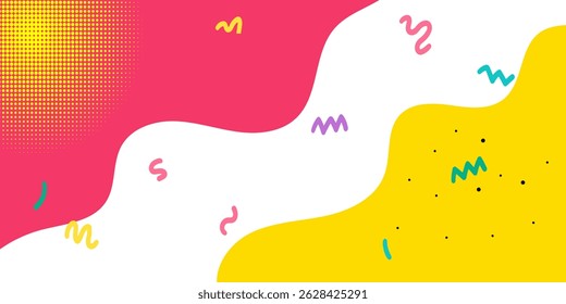 Abstract Pop Art Color Background. geometric shape design with trendy Memphis 80s-90s style