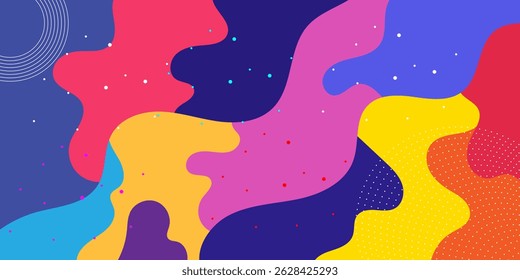 Abstract Pop Art Color Background. geometric shape design with trendy Memphis 80s-90s style