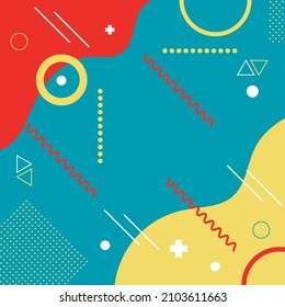 Abstract pop art color paint splash pattern background. Memphis geometry background