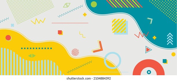 Abstract pop art color paint splash pattern background. Memphis geometry background