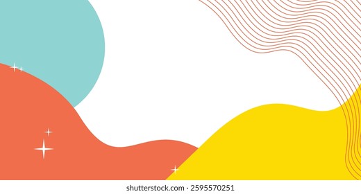 Abstract pop art color paint splash pattern background. Vector overlay geometric design of trendy Memphis 80s-90s style