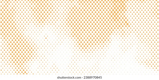 Abstract pop art comic style orange and yellow halftone Vector. Dotted yellow spray vector illustration. Creative pattern vector halftone background. Orange dot spray gradation.